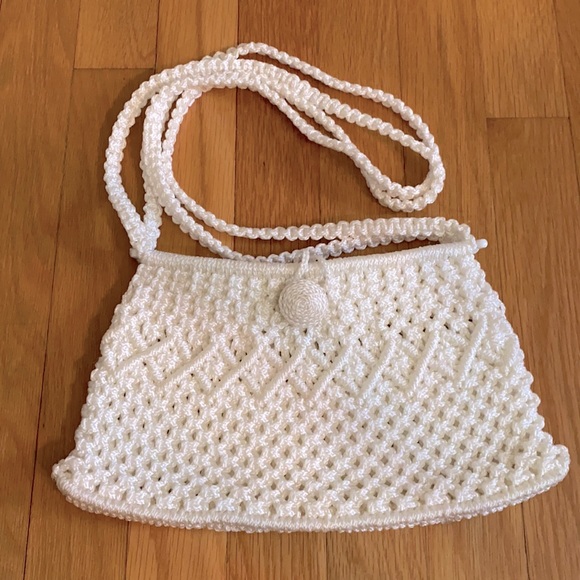 Handbags - Vintage White Crochet Purse